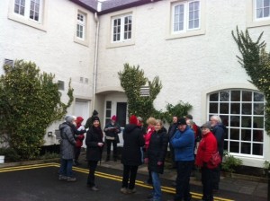 Some members of our group gathering outside the Eglinton Arms
